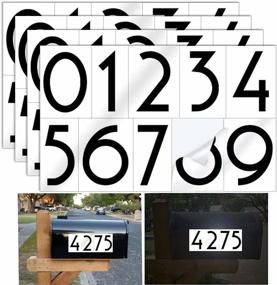 img 2 attached to 📮 Diggoo Reflective Black Mailbox Numbers Sticker Decal: Uzbek Style, Die-cut Vinyl, Self-adhesive – Ideal for Mailbox, Signs, Windows, Doors, Cars, Trucks, Home, Business, Address Number - Set of 4, 2-inch