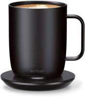 🔥 ember temperature control smart mug 2, 14 oz, black - app controlled heated coffee mug with extended 80 min. battery life - enhanced design logo