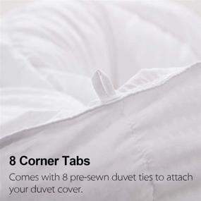 img 1 attached to 🛏️ Elcherthe Down Alternative Comforter King Size - White Square Pattern Duvet Insert with Ultra Soft Brushed Microfiber Cover and Plush Microfiber Fill - Machine Washable & Corner Tabs