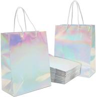 metallic silver gift bags handles logo