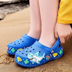 img 1 attached to 👟 Lightweight Non Slip Boys' Shoes: Comfortable Aquarium Designed Clogs & Mules