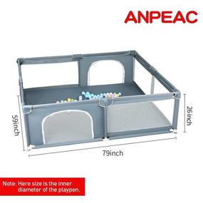 img 2 attached to 👶 ANPEAC Baby Playpen: A Safe and Spacious Indoor & Outdoor Playard with 2 Gates, 50 Balls for Kids' Playtime