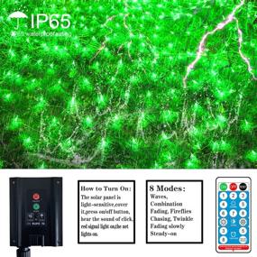 img 3 attached to Malgero Mesh Net Green Christmas Lights Solar Powered 8 Modes 9