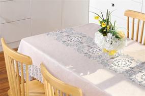 img 3 attached to 💦 Durable and Hassle-Free Quickloong Waterproof Tablecloth: Spill Proof and Wrinkle Free Surface