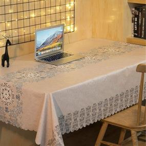 img 1 attached to 💦 Durable and Hassle-Free Quickloong Waterproof Tablecloth: Spill Proof and Wrinkle Free Surface