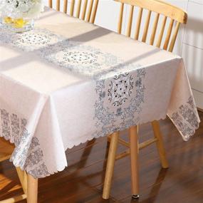 img 4 attached to 💦 Durable and Hassle-Free Quickloong Waterproof Tablecloth: Spill Proof and Wrinkle Free Surface