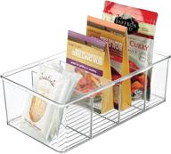 mdesign clear plastic food storage organizer bin container box for kitchen, pantry, fridge - ligne collection | cereal, bars, snacks organizer логотип