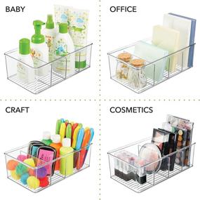 img 1 attached to mDesign Clear Plastic Food Storage Organizer Bin Container Box for Kitchen, Pantry, Fridge - Ligne Collection | Cereal, Bars, Snacks Organizer