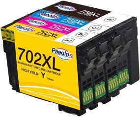 img 3 attached to Paeolos Remanufactured Ink Cartridge Replacement for Epson 702 XL 702XL T702 T702XL for Workforce Pro WF-3720 WF-3730 WF-3733 Printer, 4 Pack - High-Quality Ink Solution