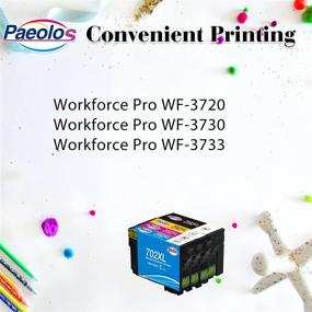 img 2 attached to Paeolos Remanufactured Ink Cartridge Replacement for Epson 702 XL 702XL T702 T702XL for Workforce Pro WF-3720 WF-3730 WF-3733 Printer, 4 Pack - High-Quality Ink Solution