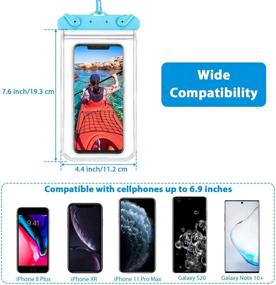 img 3 attached to 6 Universal Waterproof Phone Pouch Bag Underwater Case Clear Cellphone Dry Bag With Lanyard Swimming Snorkeling Water Sport Bag For Smartphone 6 Cell Phones & Accessories for Cases, Holsters & Clips