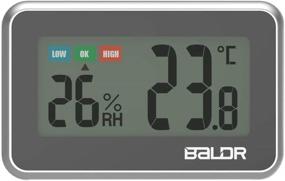 img 4 attached to 🌡️ BALDR Digital Mini Indoor Thermometer Hygrometer for Monitoring Temperature & Humidity - Magnet Attachment for Kitchen, Office & Greenhouse, Black