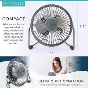 img 2 attached to 🌬️ O2COOL 4" USB Personal Desk Fan: Portable Mini Table Cooling Fan, Ideal for Computers - Adjustable 360° Tilt, Quiet & Convenient - Grey