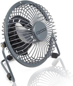 img 4 attached to 🌬️ O2COOL 4" USB Personal Desk Fan: Portable Mini Table Cooling Fan, Ideal for Computers - Adjustable 360° Tilt, Quiet & Convenient - Grey