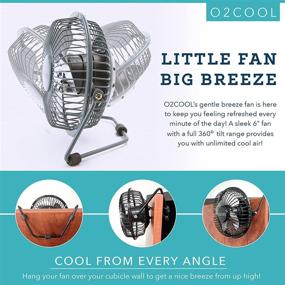 img 1 attached to 🌬️ O2COOL 4" USB Personal Desk Fan: Portable Mini Table Cooling Fan, Ideal for Computers - Adjustable 360° Tilt, Quiet & Convenient - Grey