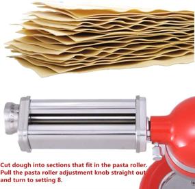 img 3 attached to Premium Stainless Steel Pasta Cutter and Roller Attachments for KitchenAid Stand Mixers - Complete Set for Homemade Pasta Making: Pasta Sheet Roller, Spaghetti and Fettuccine Cutter Maker Accessories (2 Pcs Cutters, 1 Pcs Roller)