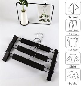 img 2 attached to Efficient 360° Rotatable Pant Hangers - 18 Pack of Non-Slip Black Plastic 👖 Skirt Hangers with Clips: Perfect for Pants, Skirts, Trousers, Coats, Dresses, and Tank Tops