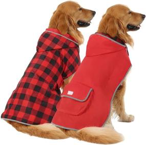 img 4 attached to 🐶 HDE Reversible Dog Raincoat with Hood - Waterproof Slicker Poncho Jacket for Small Medium Large Dogs