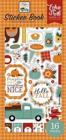 img 4 attached to 🍂 Echo Park Paper Company Happy Fall Sticker Book - Autumn-themed Stickers in Orange, Red, Teal, Brown, and Yellow