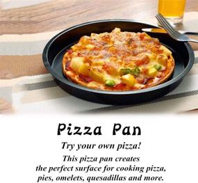 img 2 attached to 🍕 Air Fryer Accessories Set: 8 Inch Cake Barrel, Pizza Pan - Compatible with Ninja, Gourmia, Cosori, Phillips, Gowise (3.7QT-5.8QT) - Black Round (Set of 2)