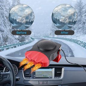 img 2 attached to 12V 150W Car Heater | 2-in-1 Heating Fan Defroster | Demister & Amplifier Cooling Fans | Automotive Replacement Heater for Car SUV Truck RV Trailer | Red