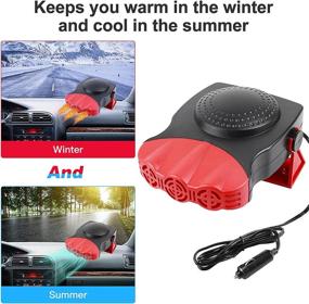 img 3 attached to 12V 150W Car Heater | 2-in-1 Heating Fan Defroster | Demister & Amplifier Cooling Fans | Automotive Replacement Heater for Car SUV Truck RV Trailer | Red