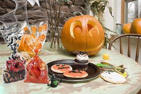 img 1 attached to Halloween Goodie Cellophane Orange Pumpkin