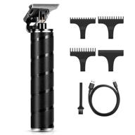 cordless hair clippers for men: professional beard trimmer and grooming kit - rechargeable, black logo