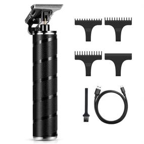 img 4 attached to Cordless Hair Clippers for Men: Professional Beard Trimmer and Grooming Kit - Rechargeable, Black