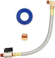 💧 hk extended tank drain assembly kit: 10 inch braided steel hose, 1/4 inch drain valve, and elbow fitting for air compressor логотип