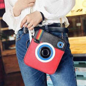 img 2 attached to 🌈 Versatile and Stylish Women's PU Crossbody Rainbow Snapshot Handbag – A Perfect Blend of Fashion and Functionality