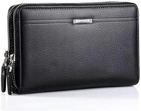 img 3 attached to Business Handbag Leather Capacity Wallet（Black）