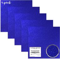 🔵 turner moore transparent royal blue glitter vinyl - premium 12"x12" peel and stick for maker, silhouette, decals, stickers, scrapbooking, glass, cups, water bottles - 5 pack logo