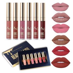 img 4 attached to Waterproof Long Lasting Birthday Edition Liquid Lipstick Set - 6 PCS Matte Lipgloss Beauty Cosmetics Makeup Collection