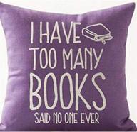 📚 soparlly book lover reading book club too many books purple background cotton linen throw pillow case cushion cover 18x18 inch square logo