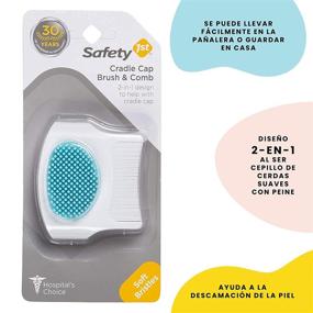 img 2 attached to 💙 Массажная щетка для кожи головы и расческа Safety First, бело-синего цвета