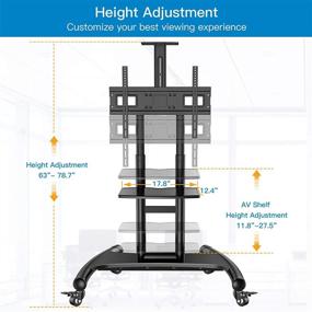 img 1 attached to Ultimate Mobility: Rolling TV Cart for 32-70 Inch Flat Screen TVs – Height Adjustable, 100 lbs Capacity, UL Certified – VESA 600x400mm – PSTVMC05