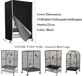 img 3 attached to 🐦 Birdcage Cover - Universal, Durable, Breathable, Washable, Dust-Proof, Blackout with Seed Catcher