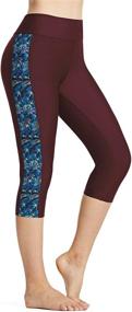 img 4 attached to 🩱 BALEAF High Waisted Swim Leggings - Women's Clothing for Aerobics, Swimsuits & Cover Ups