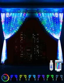 img 4 attached to 🌈 BALYLAS Colorful LED Window Curtain String Lights - Perfect for Wedding, Party, Home, Tent, Bedroom & Outdoor/Indoor Decorations (18 Colors)