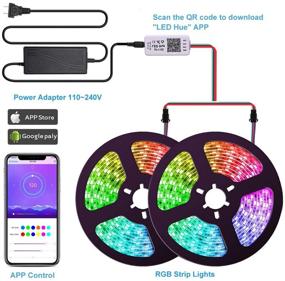 img 2 attached to 🌈 UMICKOO Гибкая светодиодная лента с мечтательными цветами и приложением: Водонепроницаемая, 10м/32.8фт, 300 светодиодов SMD 5050 для дома, кухни, Рождества.