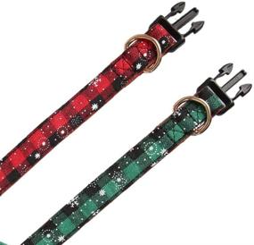 img 1 attached to 🐶 Stylish Christmas Dog Collar: Snowflake Classic Plaid Adjustable with Adorable Bow Tie