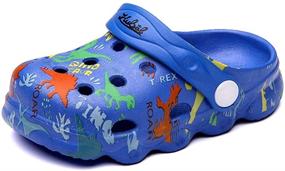 img 4 attached to LICH Lightweight Slippers Swimming Dinosaur Boys' Shoes for Clogs & Mules