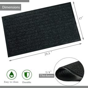 img 3 attached to 🚪 LOCONHA 2 Pack Door Mat - Waterproof Anti-Slip Rubber - Low-Profile Design - Entryway/Patio Rug