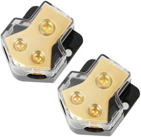 img 4 attached to 🔌 2 Pack Power Distribution Block for Car Audio Amplifiers - 0/2/4 Gauge Input to 2/4/8 Gauge Output