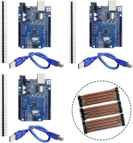 img 4 attached to 🔌 KeeYees 3 Set ATmega328P CH340 Microcontroller Development Board with USB Cable and Jumper Wires