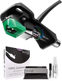 img 4 attached to 🎶 Enhance Your Vinyl Listening Experience with Audio Technica AT-VM95E/H Headshell/Cartridge Combo Kit (Green): AT-VM95E Dual Moving Magnet Turntable Cartridge and AT-HS6BK Headshell Bundle - Includes Blucoil 2-in-1 Vinyl Cleaning Kit
