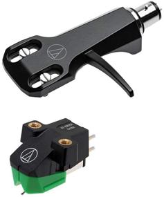 img 3 attached to 🎶 Enhance Your Vinyl Listening Experience with Audio Technica AT-VM95E/H Headshell/Cartridge Combo Kit (Green): AT-VM95E Dual Moving Magnet Turntable Cartridge and AT-HS6BK Headshell Bundle - Includes Blucoil 2-in-1 Vinyl Cleaning Kit