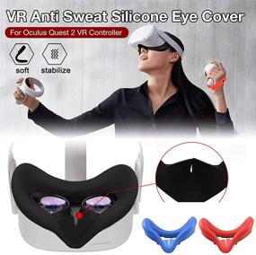 img 3 attached to 👀 2 Pack VR Face Silicone Cover for Oculus Quest 2 VR Headset, Soft Anti-Sweat VR Eye Cover Face Padding, Washable Anti-Leakage Light Blocking Eye Cover (Black+Red)