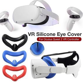 img 2 attached to 👀 2 Pack VR Face Silicone Cover for Oculus Quest 2 VR Headset, Soft Anti-Sweat VR Eye Cover Face Padding, Washable Anti-Leakage Light Blocking Eye Cover (Black+Red)